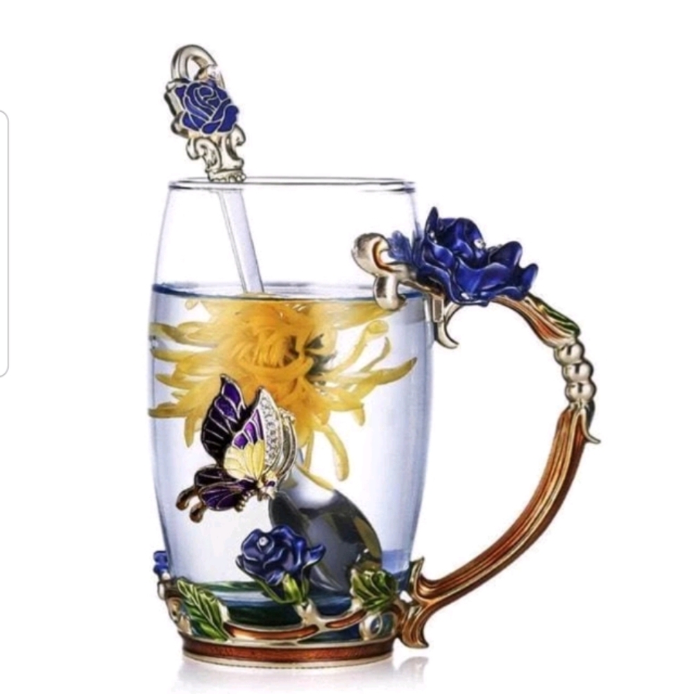 Handmade Enamel Glass Cup
